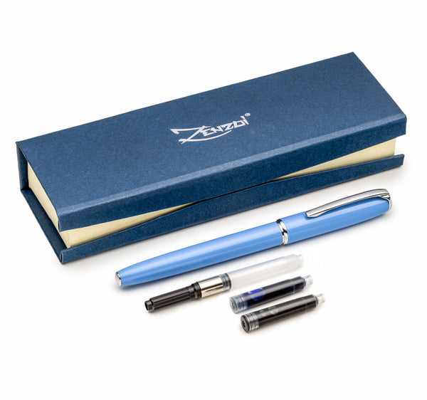 Sky Blue Fountain Pen Set with Schmidt Fine Nib