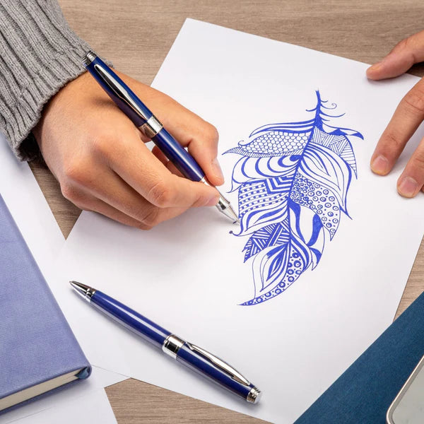 Blue Rollerball Pen Set with Schneider Ink Refill