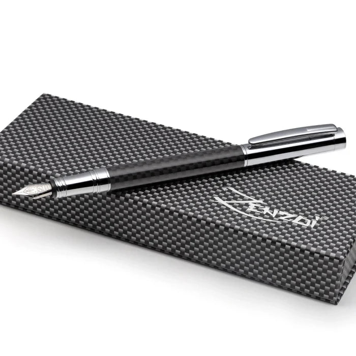 Carbon Fiber Fountain Pen Set with Schmidt Fine Nib