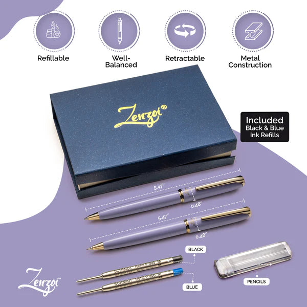 Lavender Pen & Mechanical Pencil Set