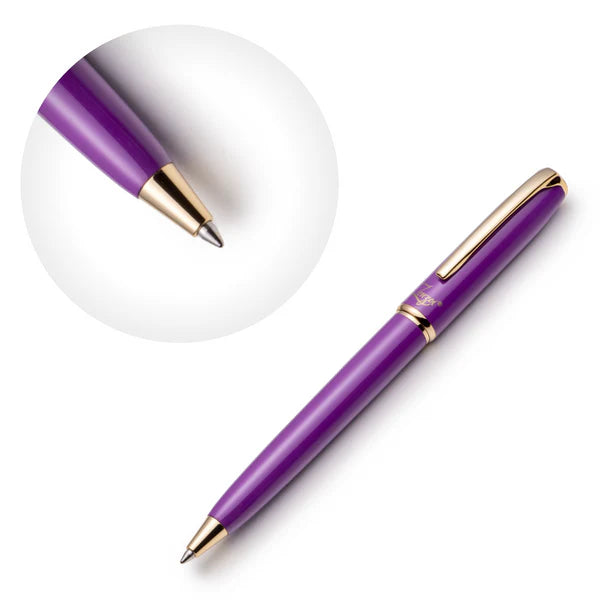 Purple Ballpoint Pen Set with Ink Schmidt Refill