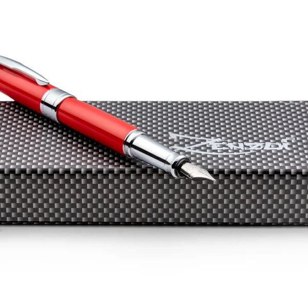 Red Fountain Pen Set with Schmidt Fine Nib