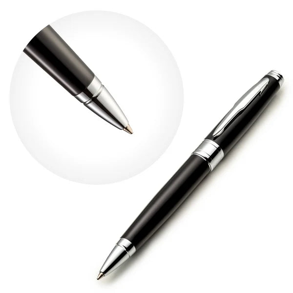 Black Ballpoint Pen Set with Ink Refills
