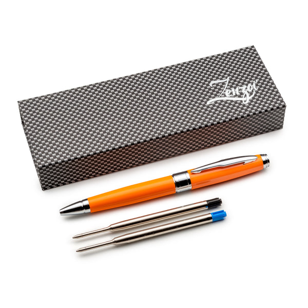 Orange Ballpoint Pen Set with Ink Refills