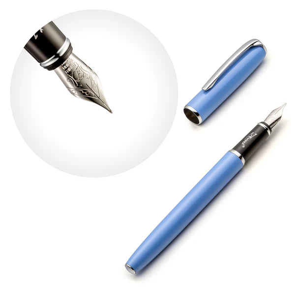 Sky Blue Fountain Pen Set with Schmidt Fine Nib