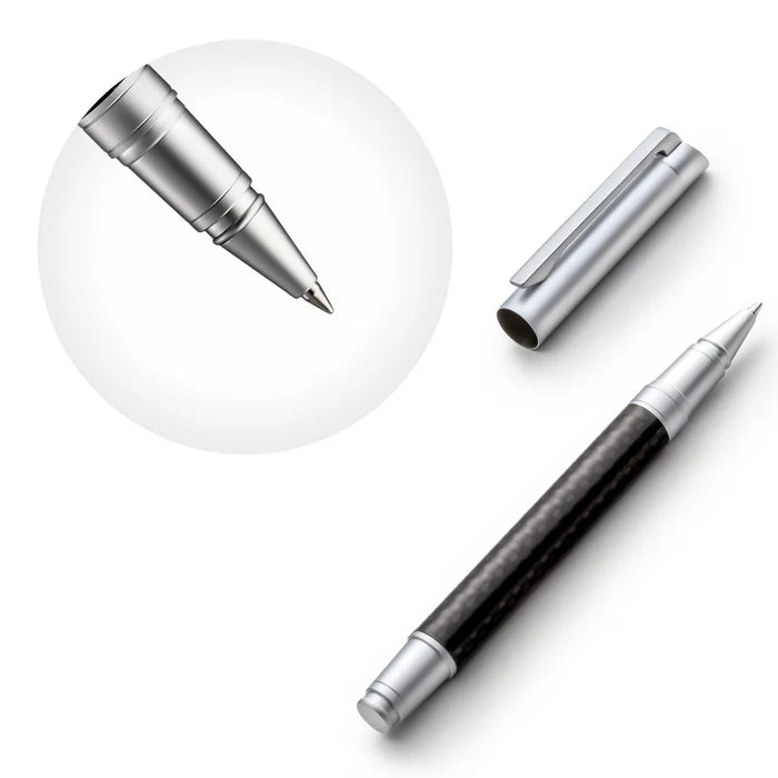 Carbon Fiber Rollerball Pen Set with Schneider Ink Refill - Matte Finish
