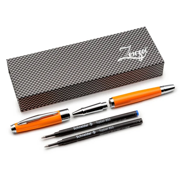 Orange Rollerball Pen Set with Schneider Ink Refill