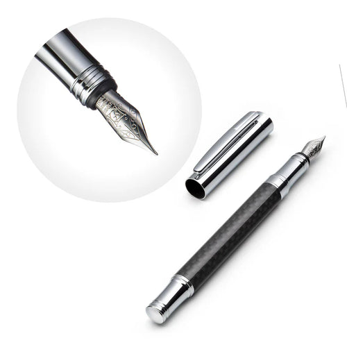 Carbon Fiber Fountain Pen Set with Schmidt Fine Nib