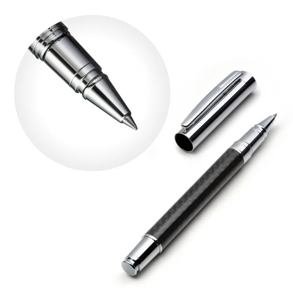Carbon Fiber Rollerball Pen Set with Schneider Ink Refill