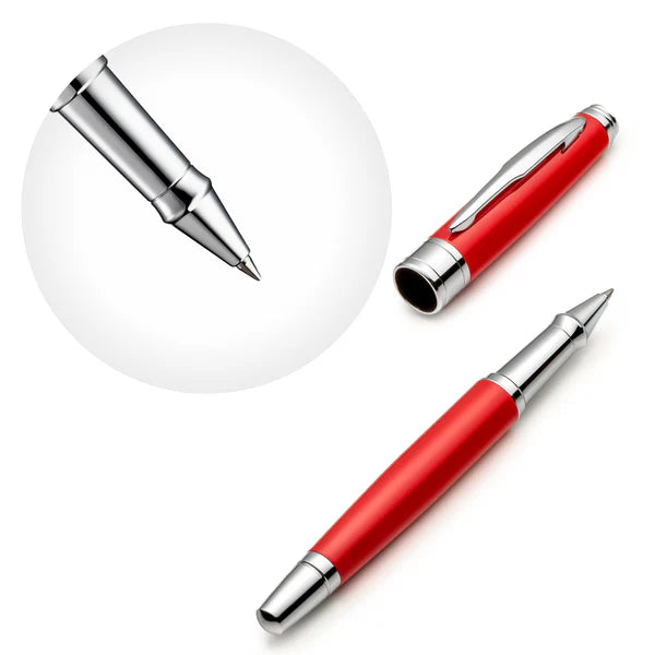 Red Rollerball Pen Set with Schneider Ink Refill