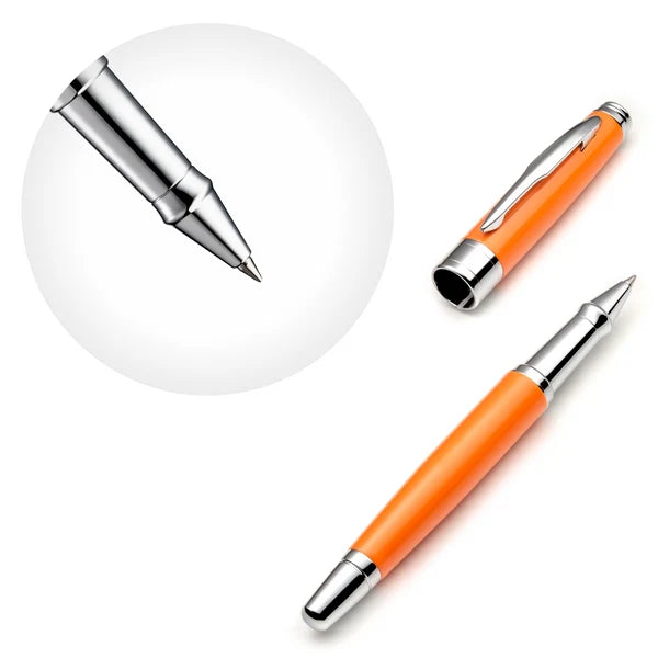 Orange Rollerball Pen Set with Schneider Ink Refill